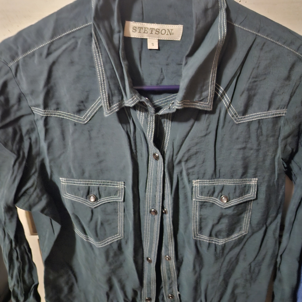 Stetson Women's Teal Button Down Shirt